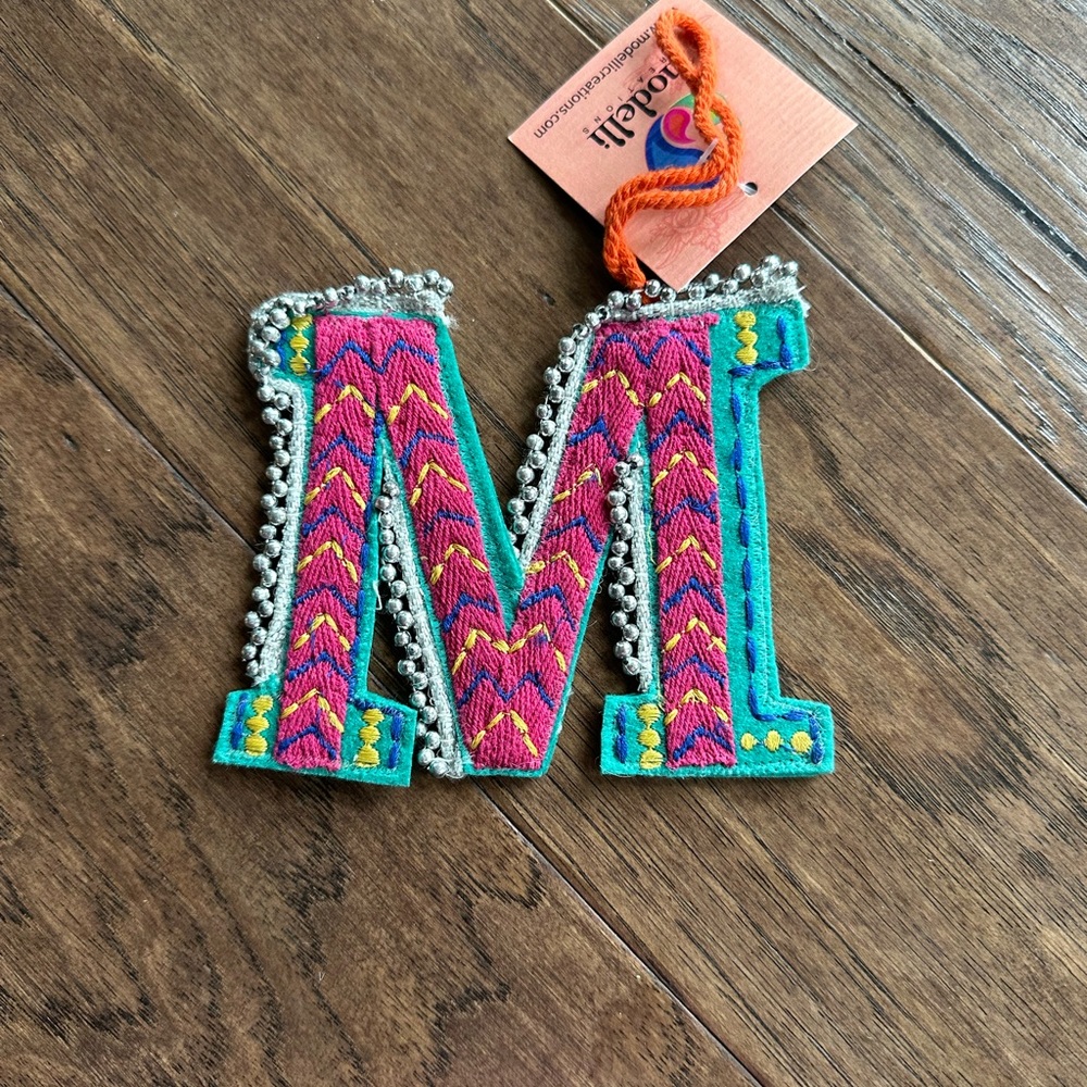 Felt Letter M Ornament /Present Topper